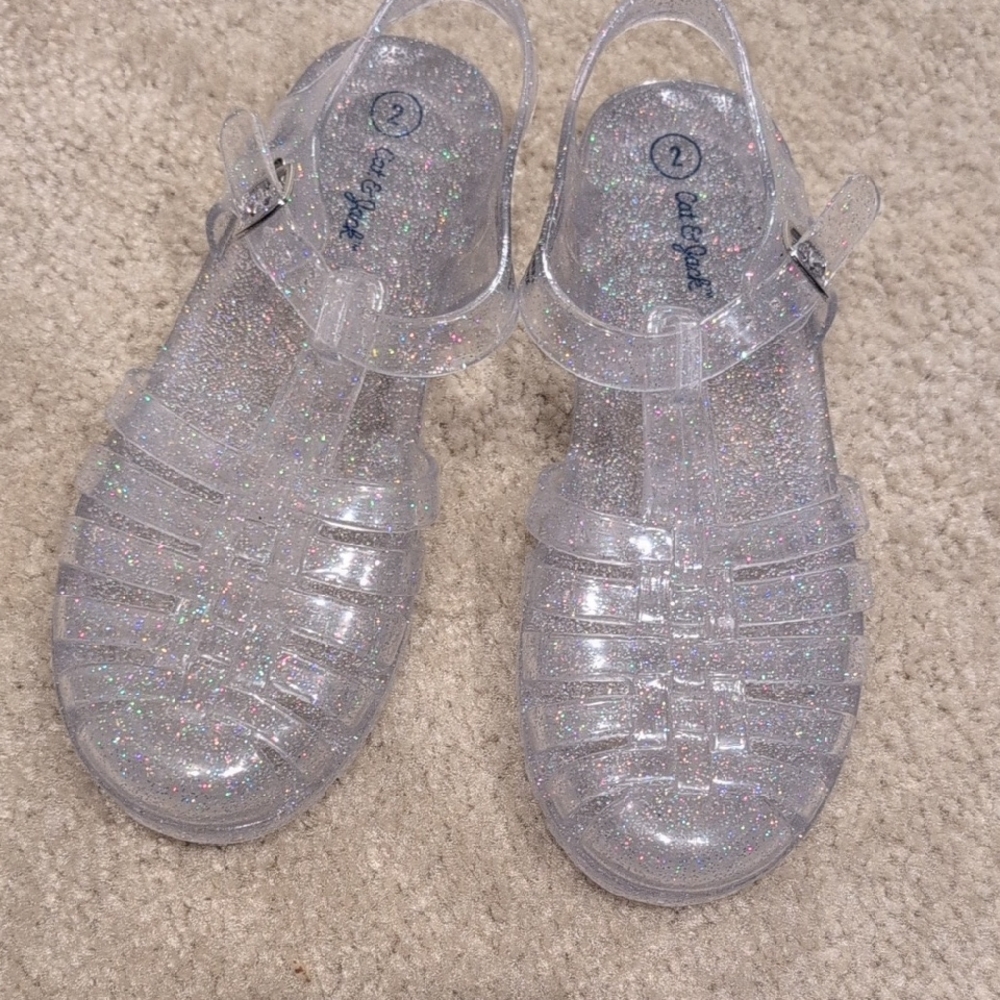 Clear Glitter Kids Sandals
